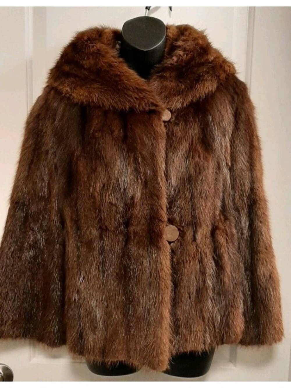 Vtg Mink Coat Forest Furs Button Lined See Measurements Embroidered Initials
